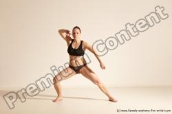 Underwear Martial art Woman White Moving poses Average long colored Dynamic poses Academic